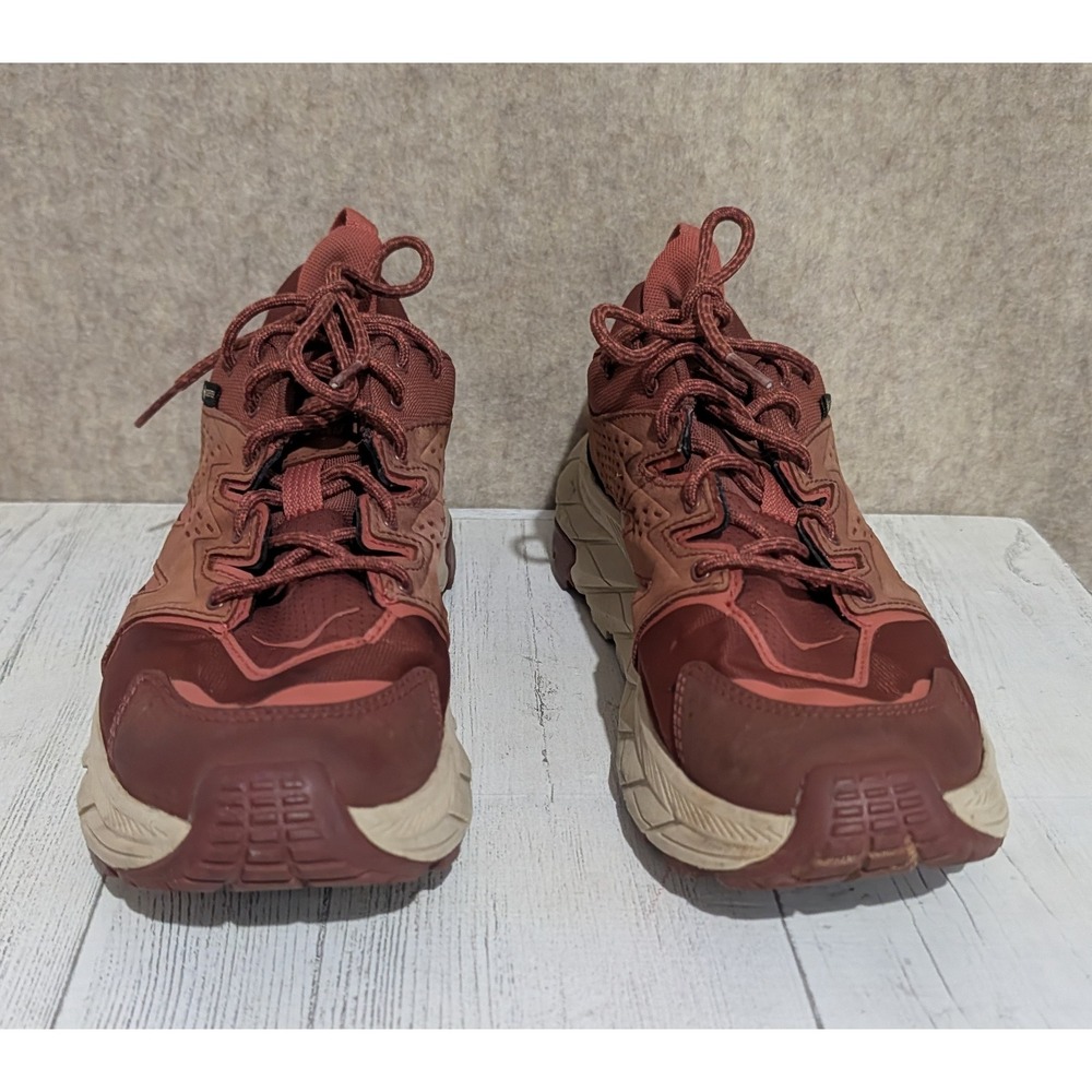Hoka Anacapa Low GTX Hiking Shoes Cherry Mahogany Hot Sauce 1119373 Womens 9B